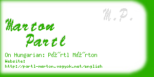 marton partl business card